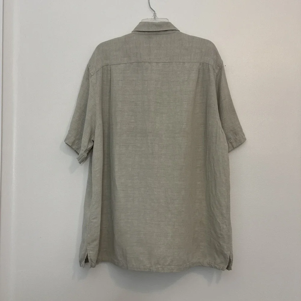 TASSO ELLA ISLAND Silk Linen Shirt Men's XXL Short Sleeve Buttondown Resort wear